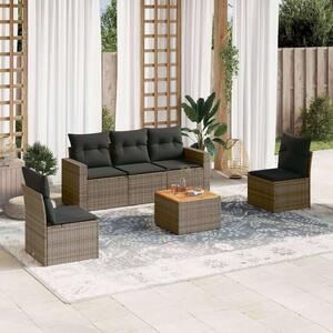 VidaXL Polyrattan Kerti Ülőgarnitúra - 6 részes - Szürke