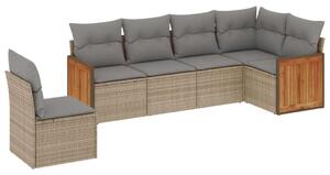 VidaXL Polyrattan Kerti Ülőgarnitúra - 6 részes - Bézs