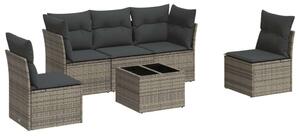 VidaXL 6 részes szürke polyrattan kerti ülőgarnitúra párnákkal