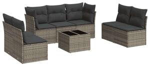 VidaXL Polyrattan Kerti Ülőgarnitúra - 8 részes - Szürke