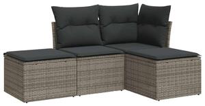 VidaXL Polyrattan Kerti Ülőgarnitúra - 4 részes - Szürke