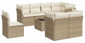 VidaXL Polyrattan Kerti Ülőgarnitúra - 9 részes - Bézs