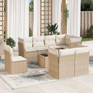VidaXL Polyrattan Kerti Ülőgarnitúra - 9 részes - Bézs