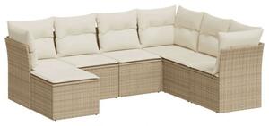 VidaXL Polyrattan Kerti Ülőgarnitúra - 7 részes - Bézs