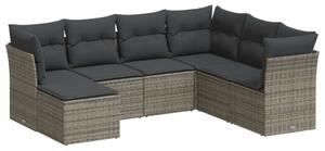 VidaXL Polyrattan Kerti Ülőgarnitúra - 7 részes - Szürke