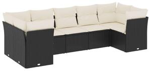 VidaXL Polyrattan Kerti Ülőgarnitúra - 7 részes - Fekete