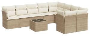VidaXL Polyrattan Kerti Ülőgarnitúra - 10 részes - Bézs