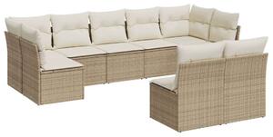 VidaXL Polyrattan Kerti Ülőgarnitúra - 9 részes, Bézs