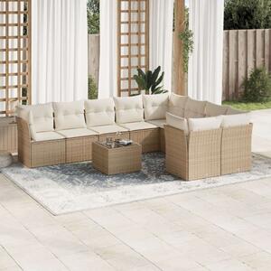 VidaXL Polyrattan Kerti Ülőgarnitúra - 10 részes - Bézs