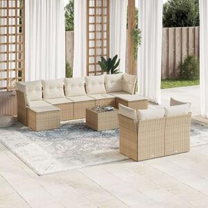 VidaXL Polyrattan Kerti Ülőgarnitúra - 10 részes - Bézs