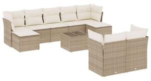 VidaXL Polyrattan Kerti Ülőgarnitúra - 10 részes - Bézs