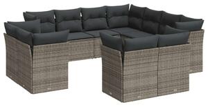 VidaXL Polyrattan Kerti Ülőgarnitúra - 11 részes - Szürke