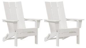 Összecsukható Adirondack székek 2 db Fehér 74.5x80.5x90 cm HDPE