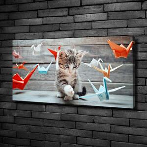 Vászonkép Cat papír madarak