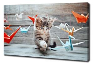 Vászonkép Cat papír madarak