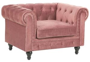 Fotel CHESTERFIELD Bársony Rózsaszín