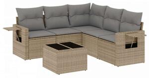 VidaXL Polyrattan Kerti Ülőgarnitúra - 6 részes - Bézs