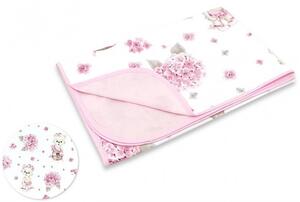 Baby Shop pamut kétoldalas babapléd 75*100 cm - Balerina maci rózsaszín
