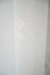 Búzakalász mintás hímzett tetra sablé készfüggöny 140x250 fehér