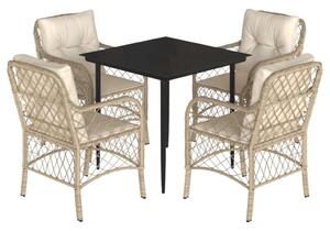 VidaXL Polyrattan Kerti Étkezőgarnitúra - 5 részes