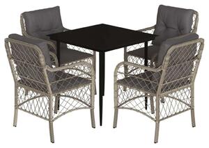 VidaXL Polyrattan Kerti Étkezőgarnitúra - 5 részes