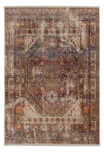 Mystik koptatott hatású szőnyeg orientális elemekkel 215 099 133x185 beige-barna