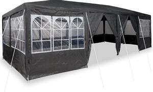 VidaXL Parti Sátor 12 Oldalfallal 8x4 m, PE, Antracit