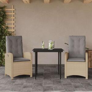 Polyrattan Kerti Szett - 2 Foteles - Bézs