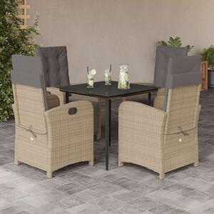 VidaXL Kerti Étkezőgarnitúra - 5 részes - Bézs Polyrattan