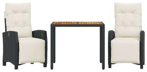 VidaXL Polyrattan Kerti Étkezőgarnitúra - 3 részes