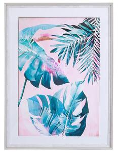 Keretezett fali poszter AGENA Virágmintás 60 x 80 cm Kék