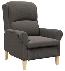Ergonomikus Karosszék Sötétszürke Szövet Kárpitozás Fa Lábakkal