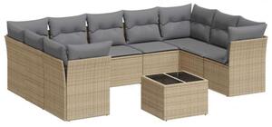 VidaXL Polyrattan Kerti Ülőgarnitúra - 10 részes - Bézs