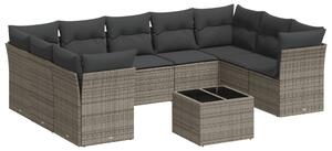VidaXL Polyrattan Kerti Ülőgarnitúra - 10 részes - Szürke