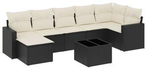 VidaXL Polyrattan Kerti Ülőgarnitúra - 8 részes - Fekete