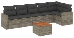 VidaXL Polyrattan Kerti Ülőgarnitúra - 7 részes, Szürke