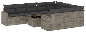VidaXL Polyrattan Kerti Ülőgarnitúra - 11 részes - Szürke