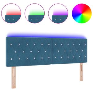 LED fejtámla Kristálygombos Tűzött Sötétkék 72 cm Velúr