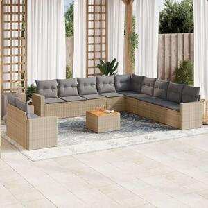 VidaXL Polyrattan Kerti Ülőgarnitúra - 12 részes - Bézs