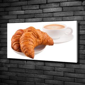 Feszített vászonkép Croissant és kávé