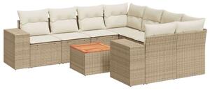 VidaXL Polyrattan Kerti Ülőgarnitúra - 9 részes - Bézs