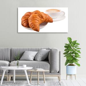 Feszített vászonkép Croissant és kávé