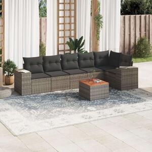 VidaXL Polyrattan Kerti Ülőgarnitúra - 7 részes - Szürke