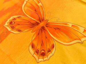 ORANGE BUTTERFLY sárga-narancssárga pamut ágyneműhuzat Ágyneműhuzat mérete: 70 x 90 cm | 140 x 200 cm