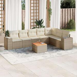 VidaXL Polyrattan Kerti Ülőgarnitúra - 8 részes, Bézs