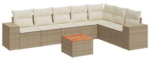 VidaXL Polyrattan Kerti Ülőgarnitúra - 8 részes, Bézs