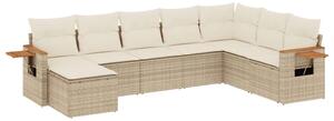 VidaXL Polyrattan Kerti Ülőgarnitúra - 8 részes - Bézs