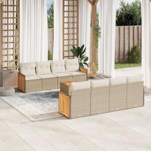 VidaXL Polyrattan Kerti Ülőgarnitúra - 9 részes - Bézs