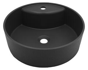 Laveo Cliff, gránit munkalap mosdó 430x430x142 mm, fekete, LAV-VGC1710T