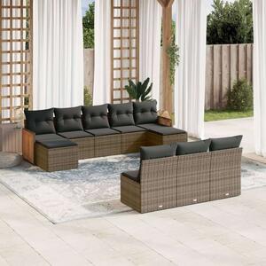 VidaXL Polyrattan Kerti Ülőgarnitúra - 10 részes - Szürke